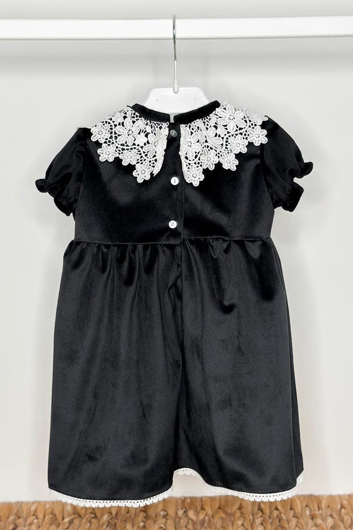 "Sabrina" Black Velvet Lace Dress