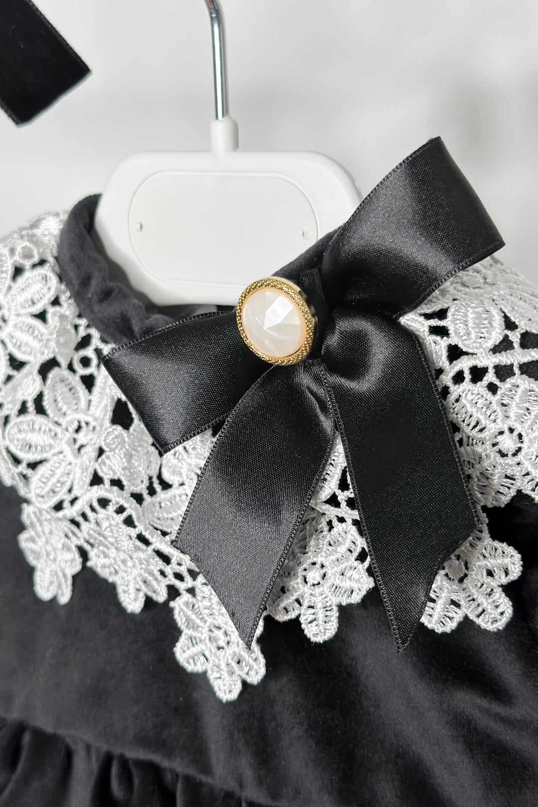 "Angelica" Black Velvet Lace Romper