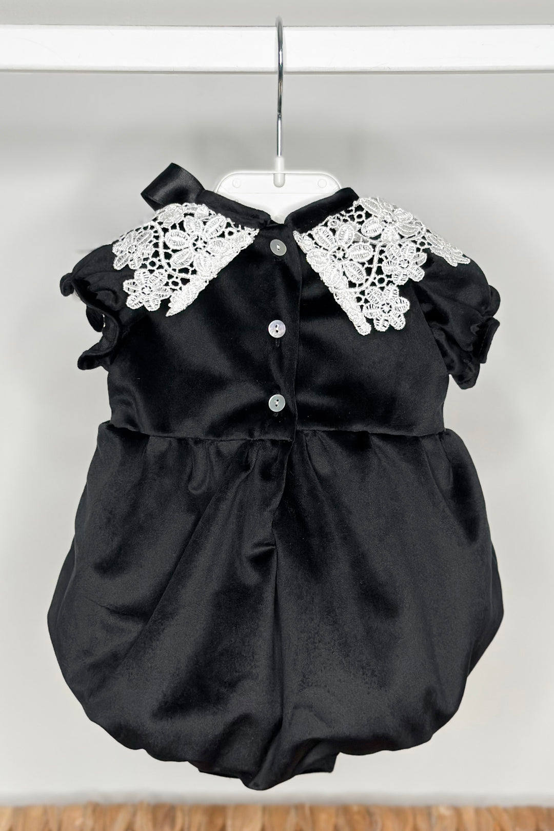 "Angelica" Black Velvet Lace Romper