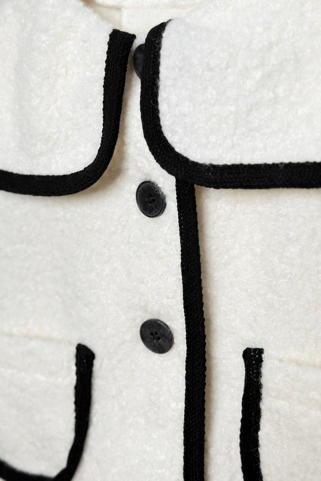 "Remi" Ivory & Black Bouclé Coat