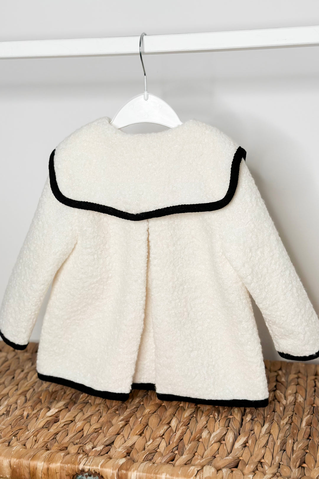 "Remi" Ivory & Black Bouclé Coat