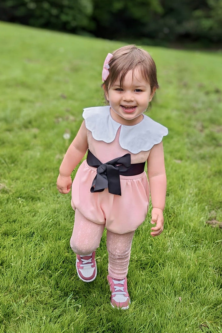 Phi "Leila" Pink Sparkly Romper | Millie and John