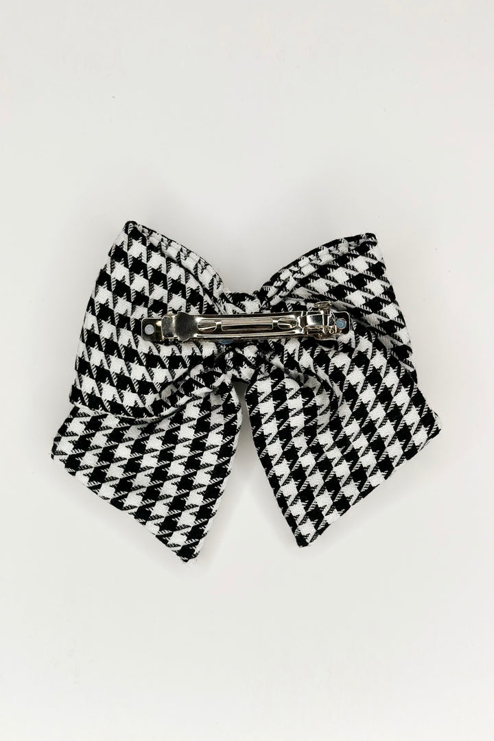 Black & White Houndstooth Hair Bow