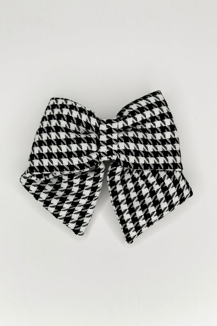 Black & White Houndstooth Hair Bow