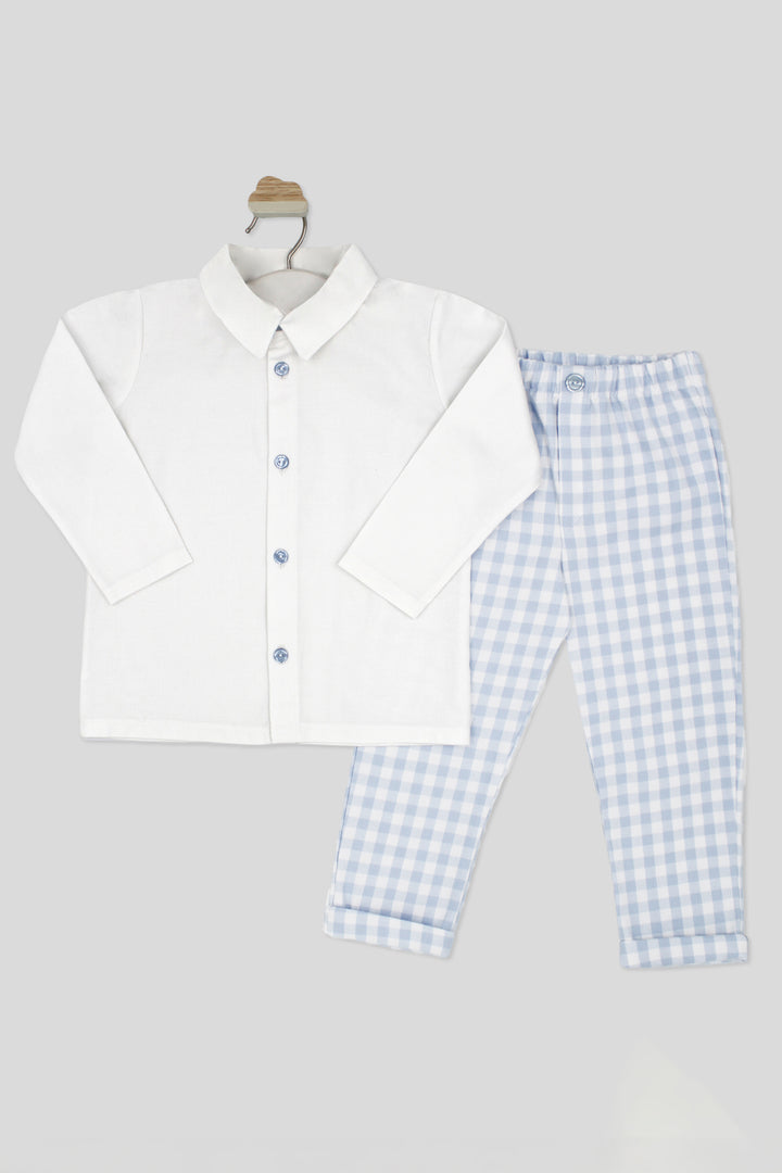 "Carter" Shirt & Pale Blue Gingham Trousers