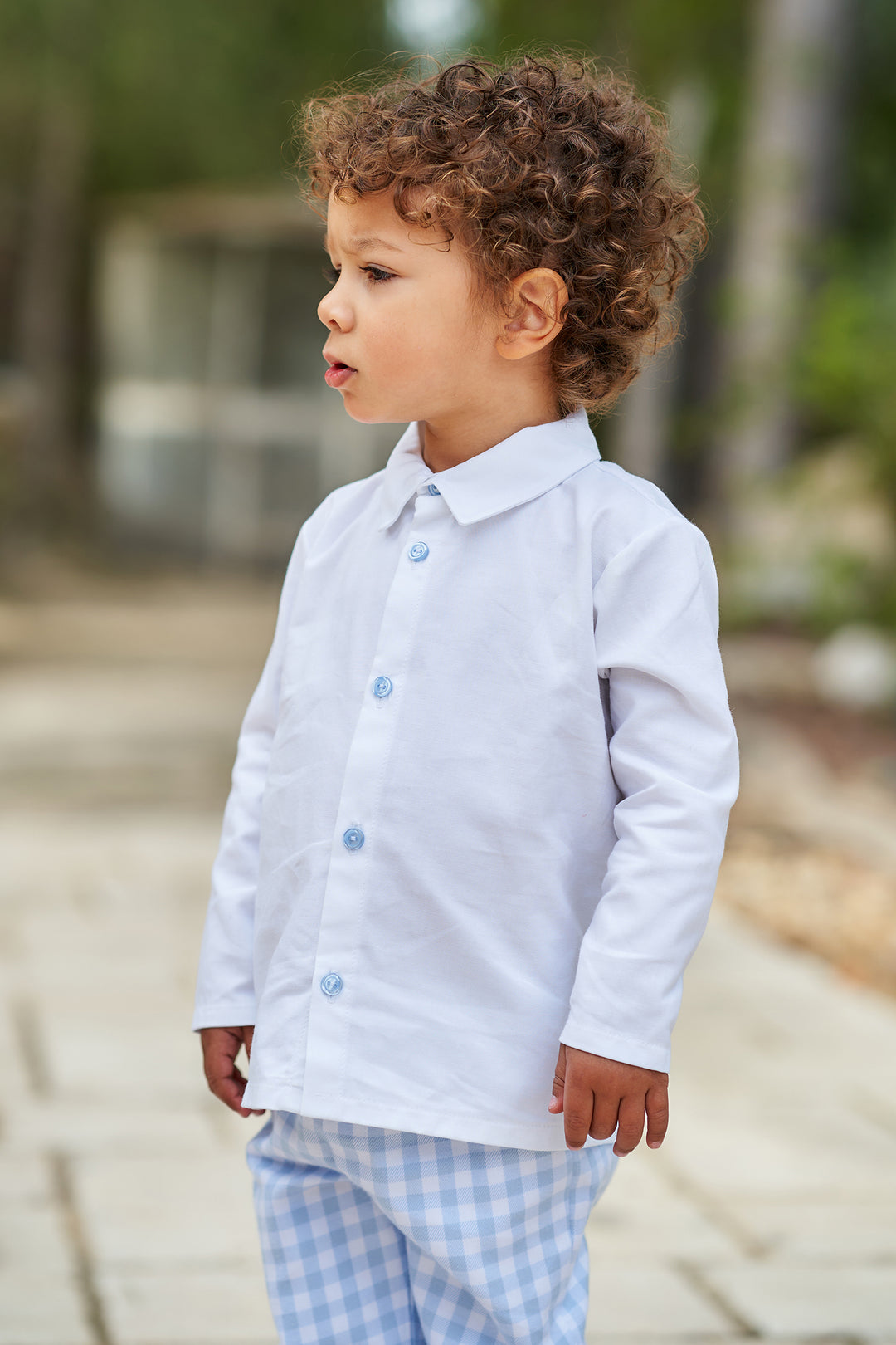 "Carter" Shirt & Pale Blue Gingham Trousers