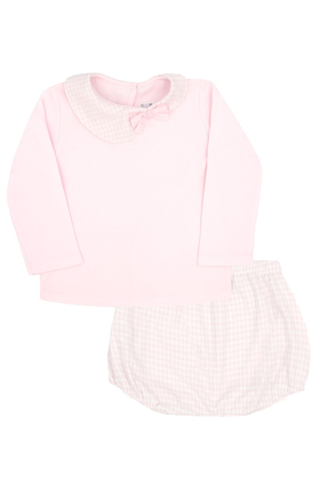Rapife "Adalira" Pink Houndstooth Top & Bloomers | Millie and John