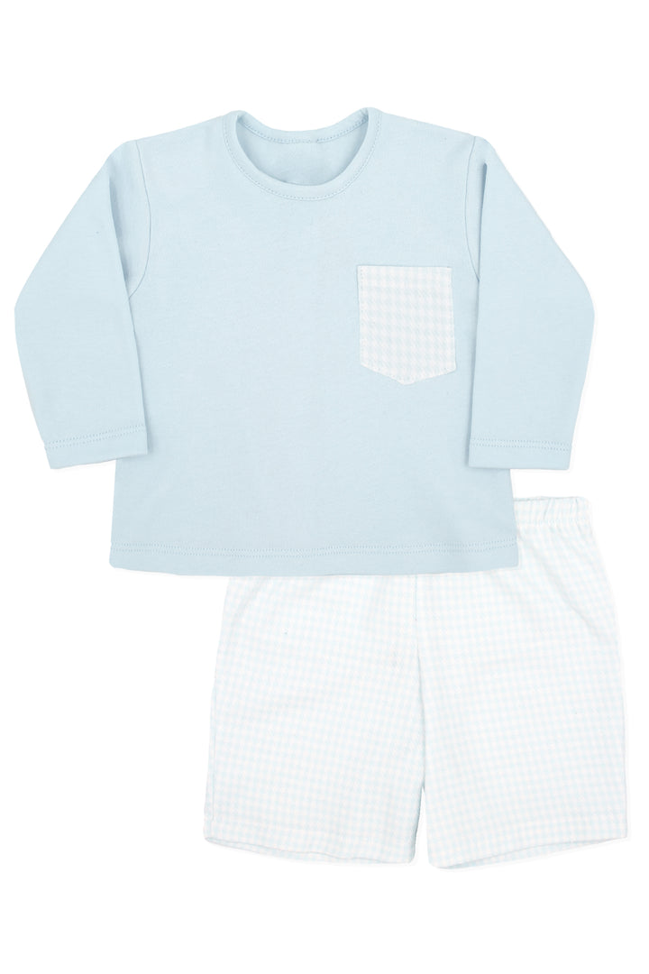 Rapife "Andreas" Blue Houndstooth Top & Shorts | Millie and John