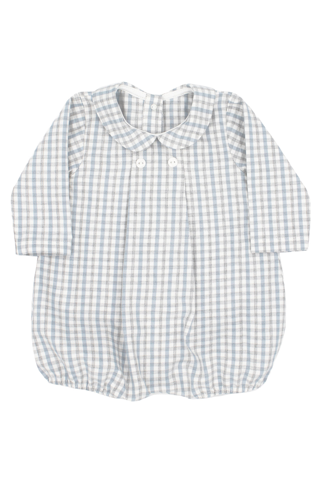 Rapife "Matias" Grey & Blue Checked Romper | Millie and John