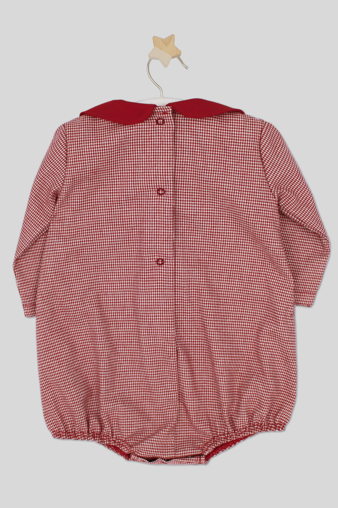 "Diego" Burgundy Houndstooth Romper