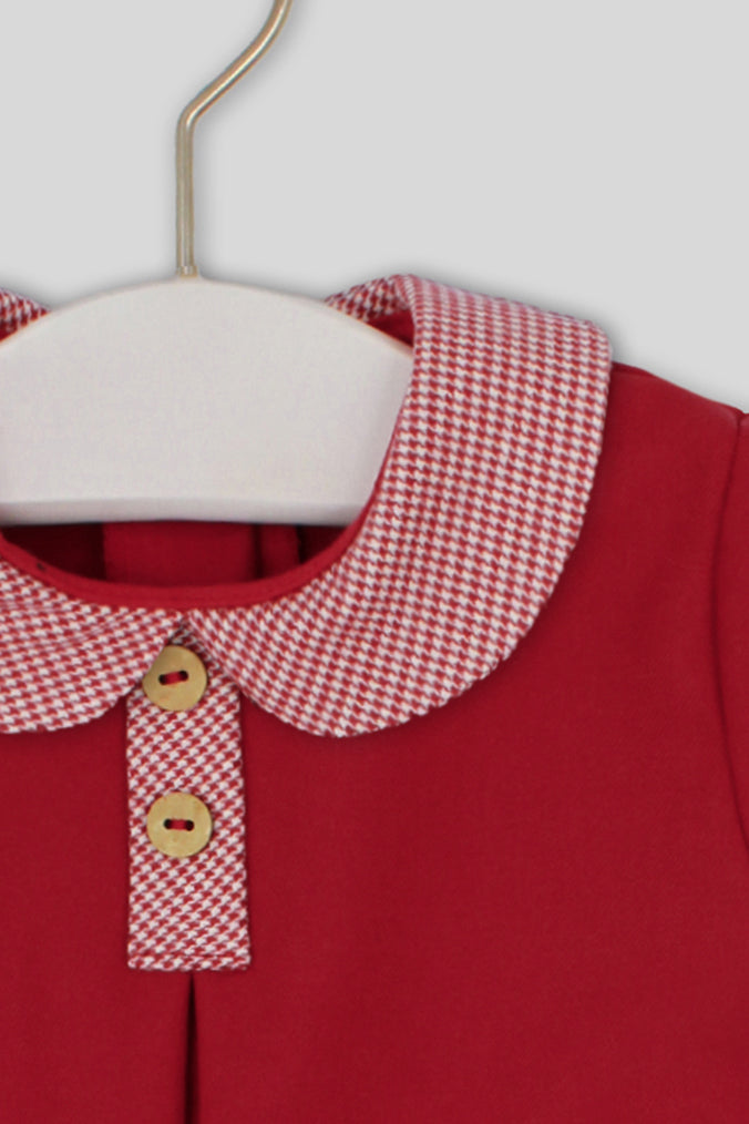 "Carlos" Burgundy Houndstooth Top & Jam Pants