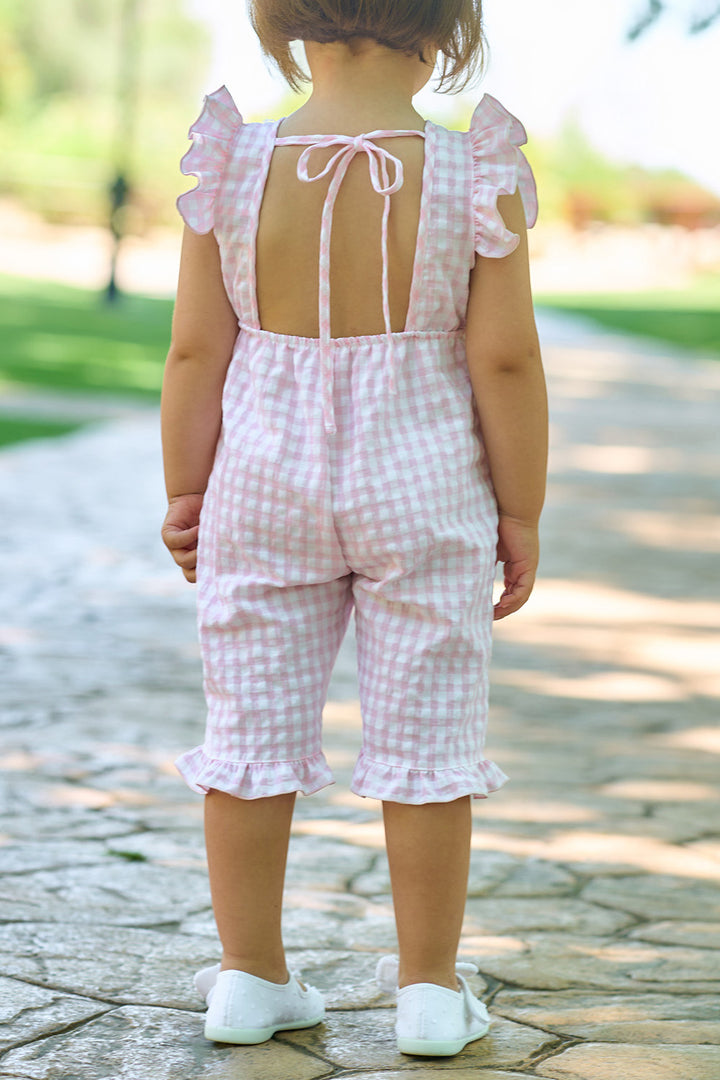 "Mabel" Baby Pink Gingham Jumpsuit