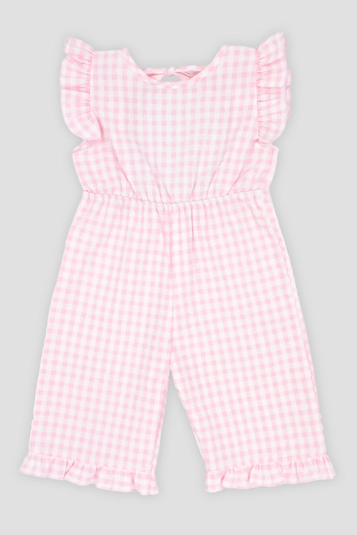 "Mabel" Baby Pink Gingham Jumpsuit