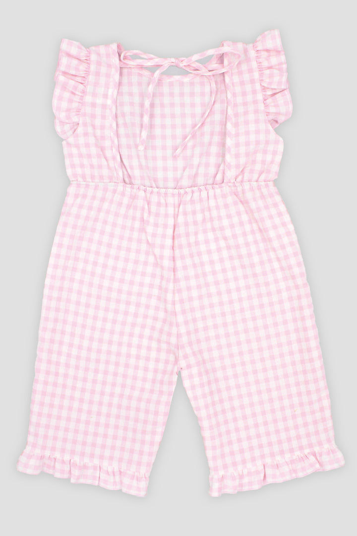 "Mabel" Baby Pink Gingham Jumpsuit