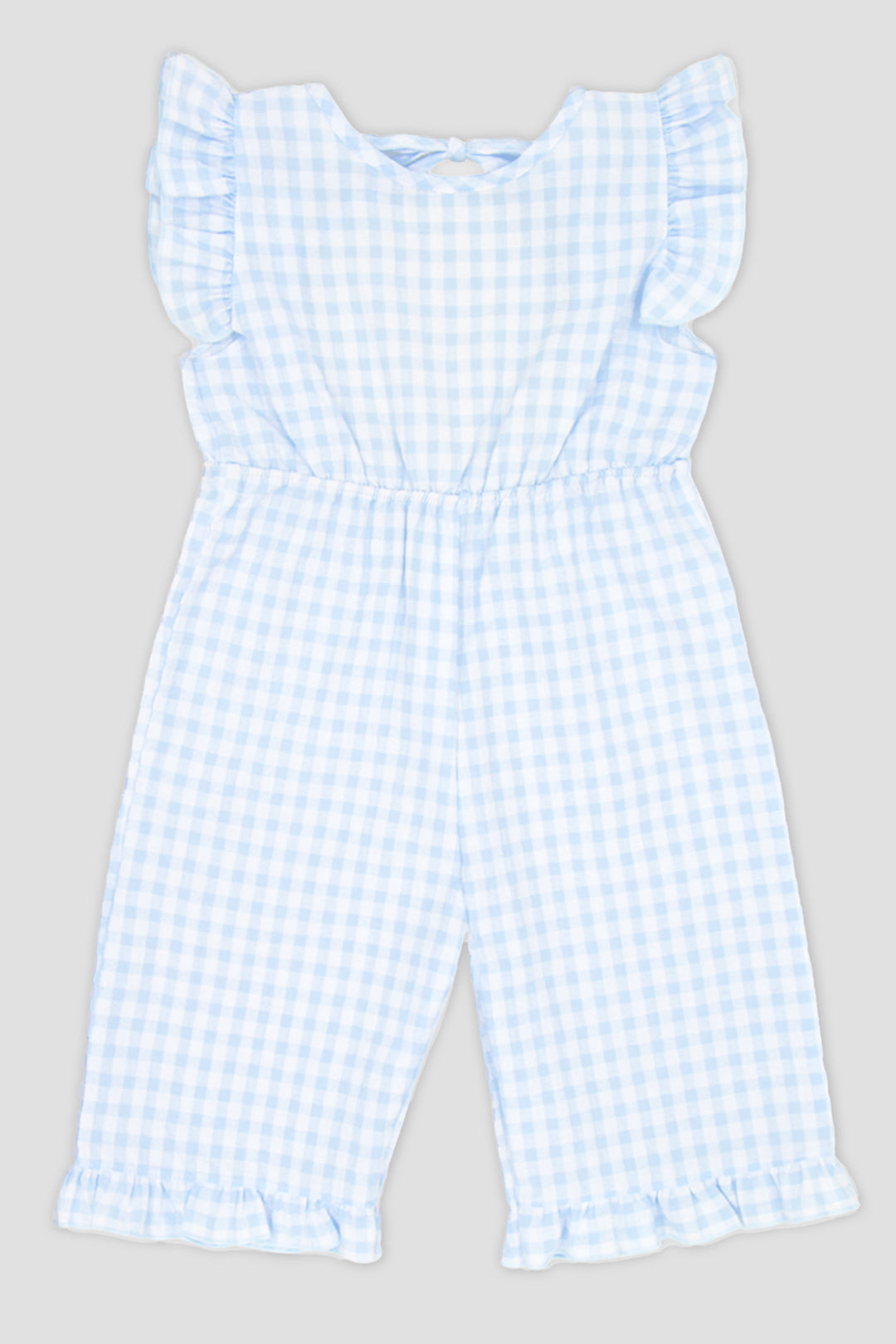 "Mabel" Baby Blue Gingham Jumpsuit