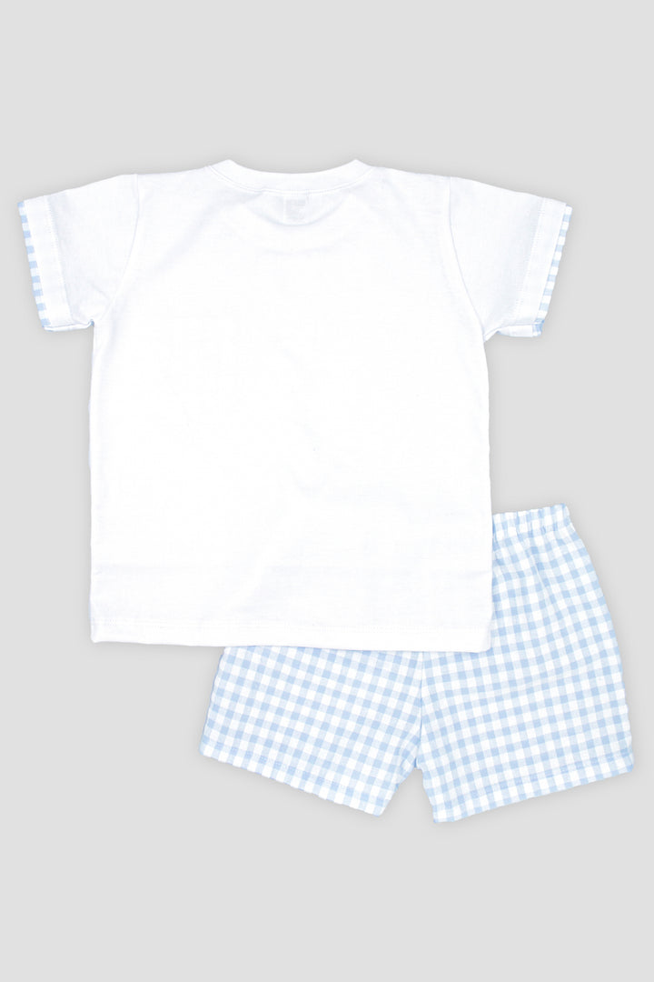 "Alfie" Baby Blue Gingham T-Shirt & Shorts