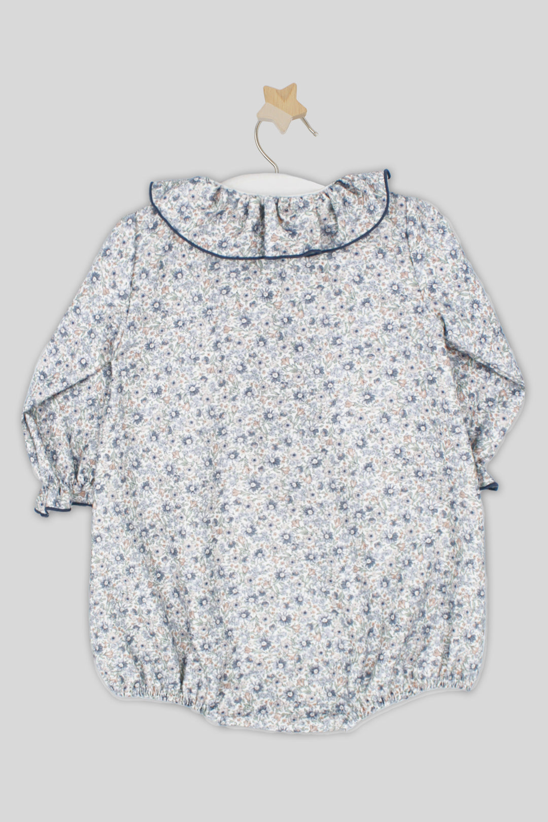 "Adriana" Dusky Blue Vintage Floral Romper