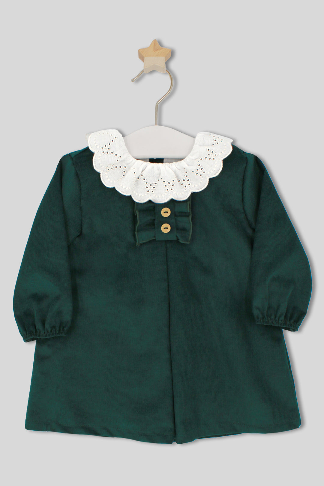 "Lucía" Bottle Green Needlecord Dress