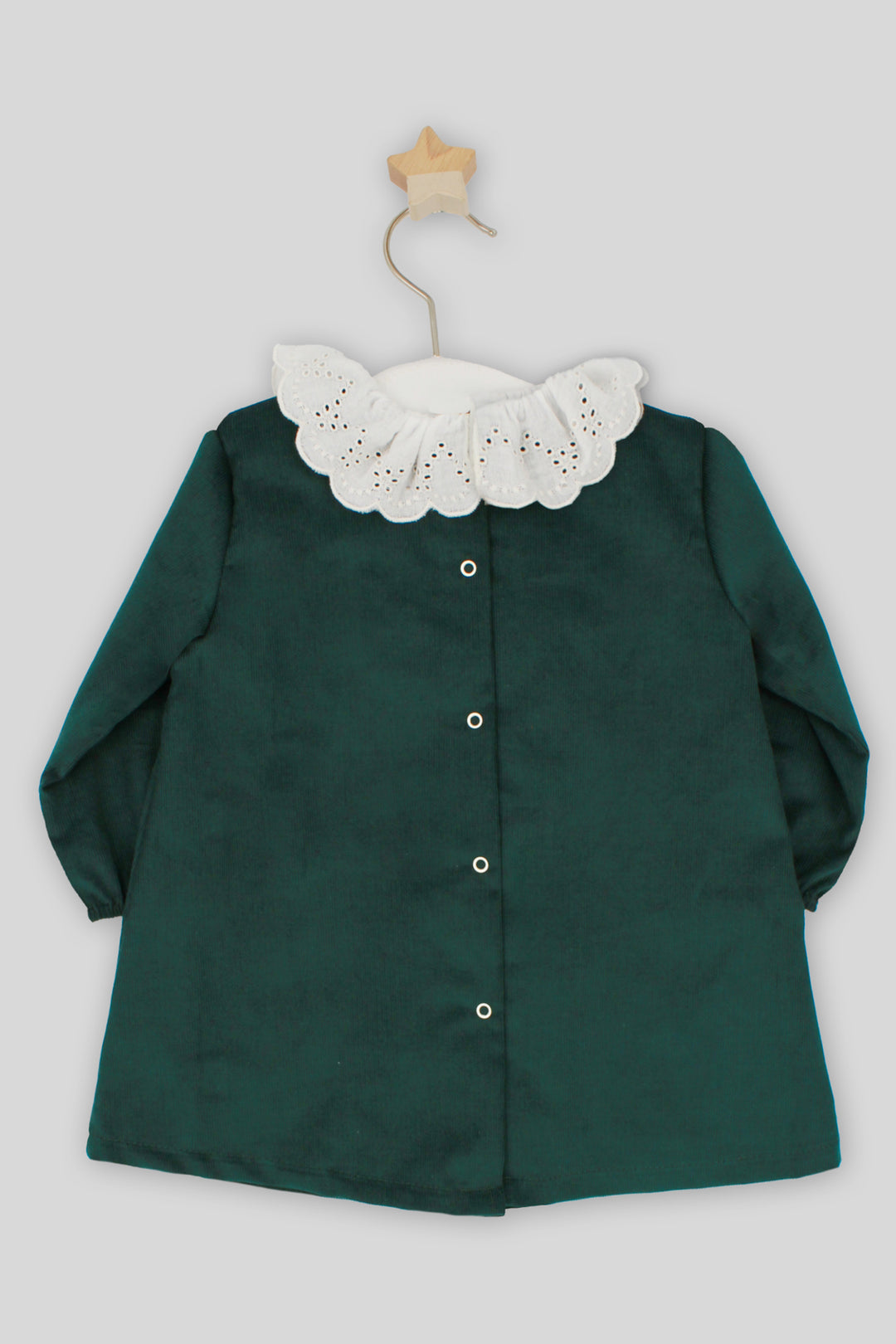 "Lucía" Bottle Green Needlecord Dress