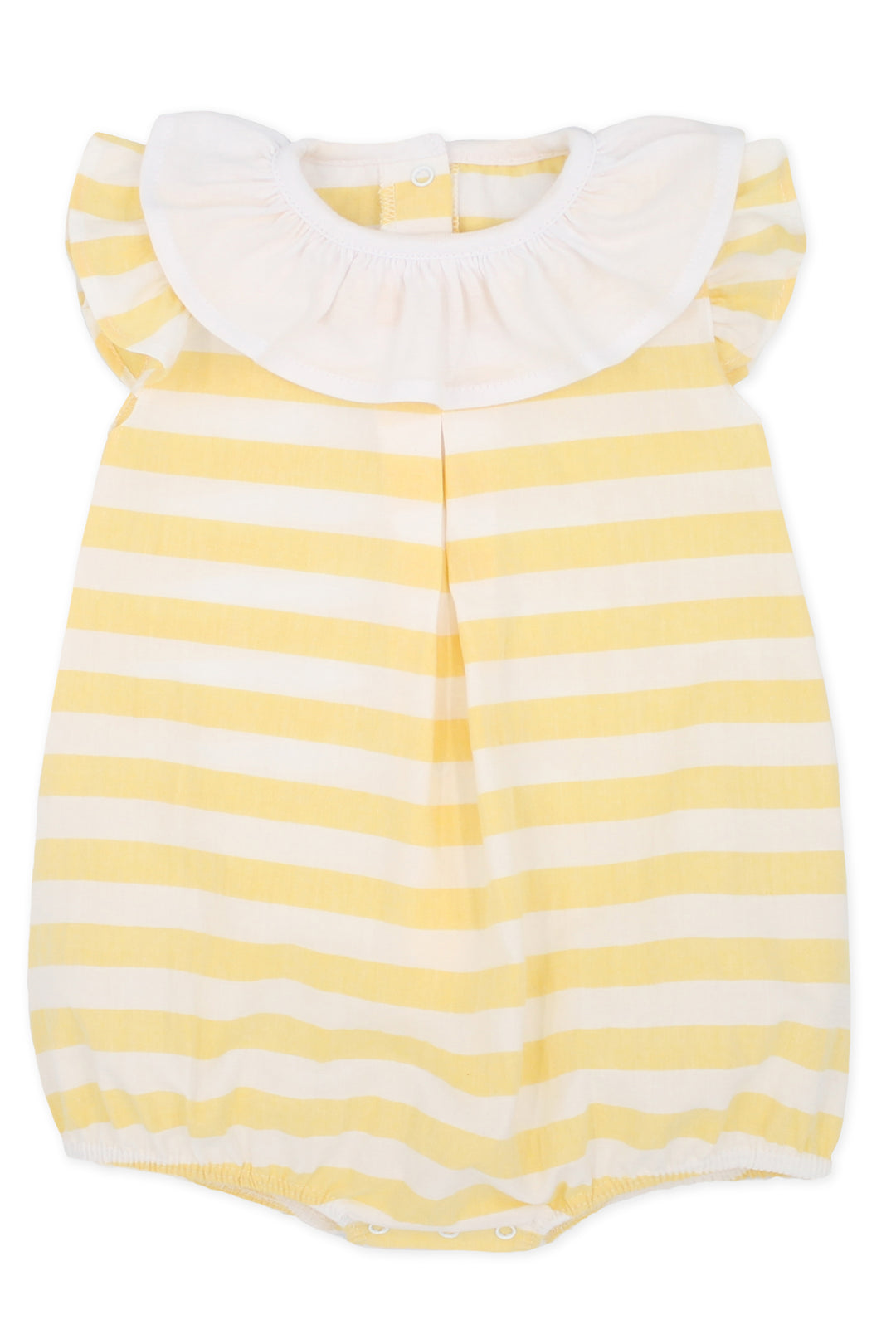 Rapife "Coral" Pale Yellow Stripe Romper | Millie and John