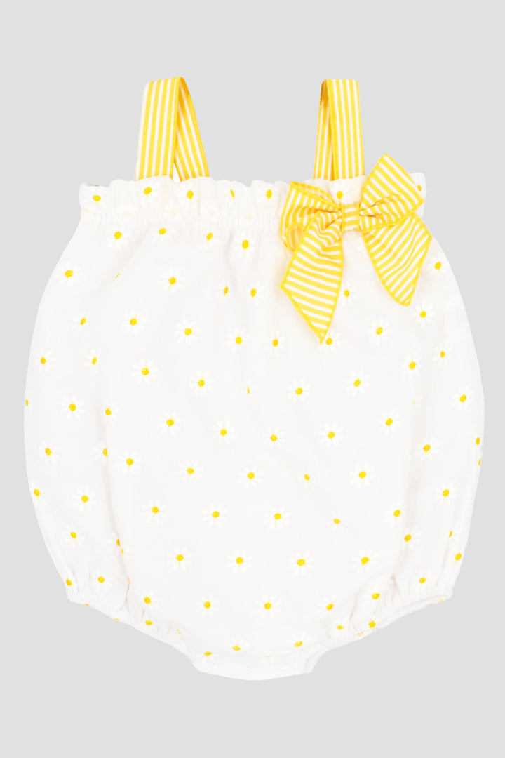 "Clementine" Yellow Embroidered Daisy Shortie