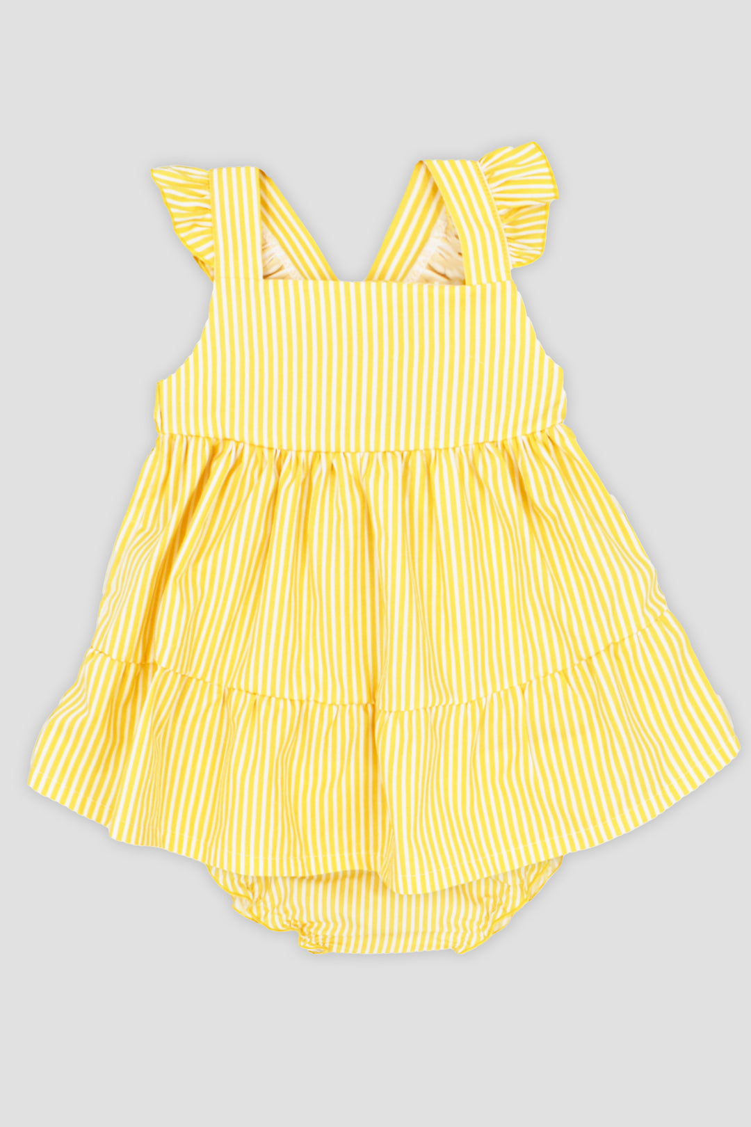 "Indie" Yellow Striped Dress & Bloomers