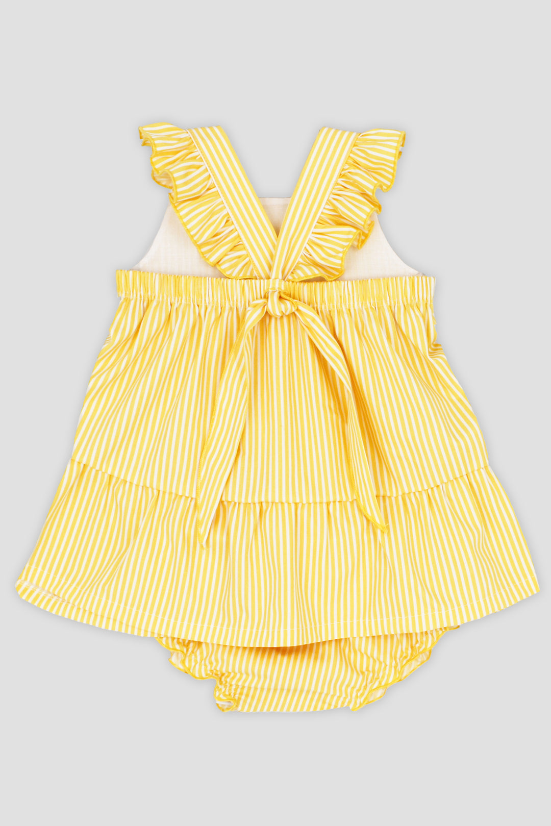 "Indie" Yellow Striped Dress & Bloomers