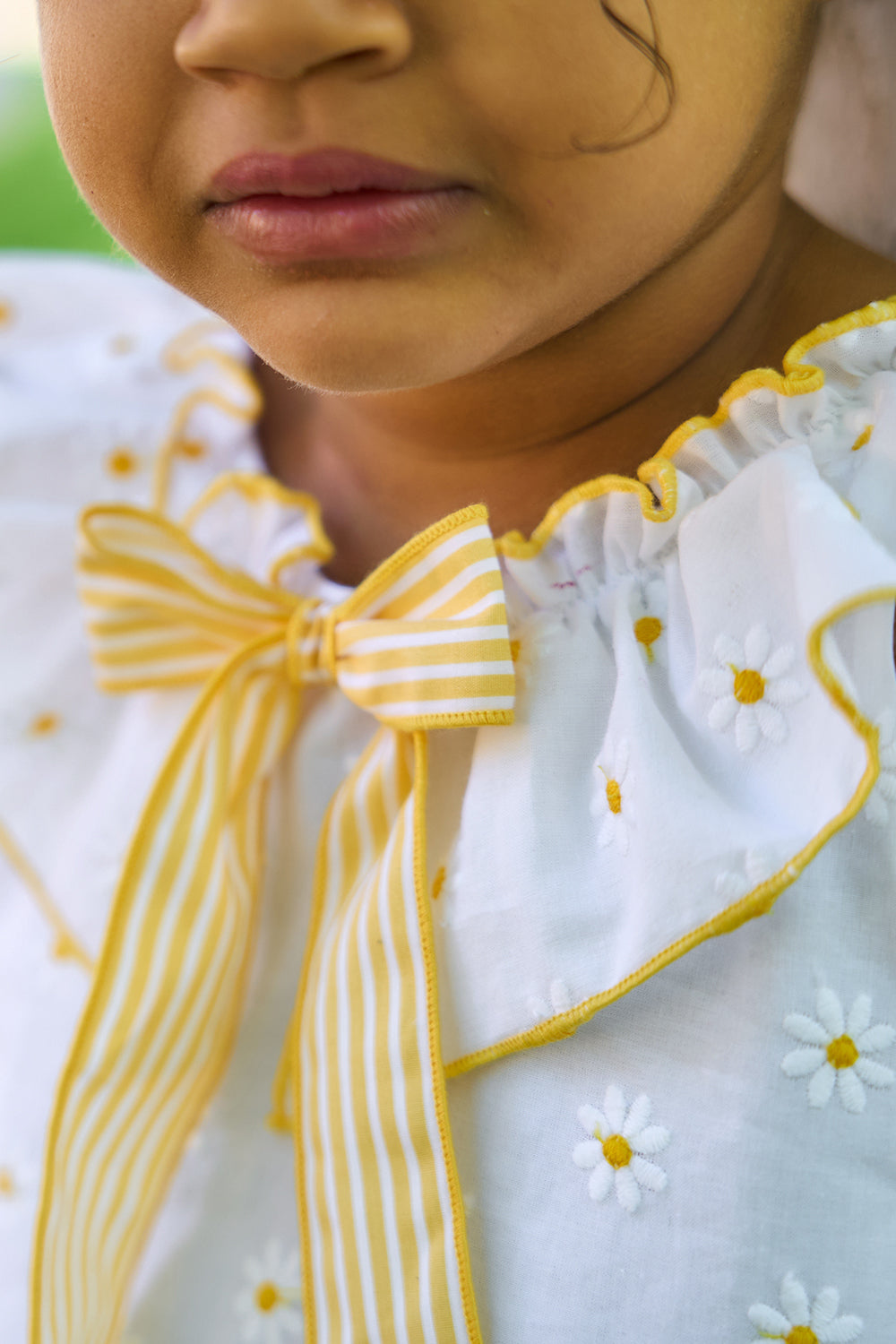 "Seraphina" Yellow Embroidered Daisy Dress & Bloomers