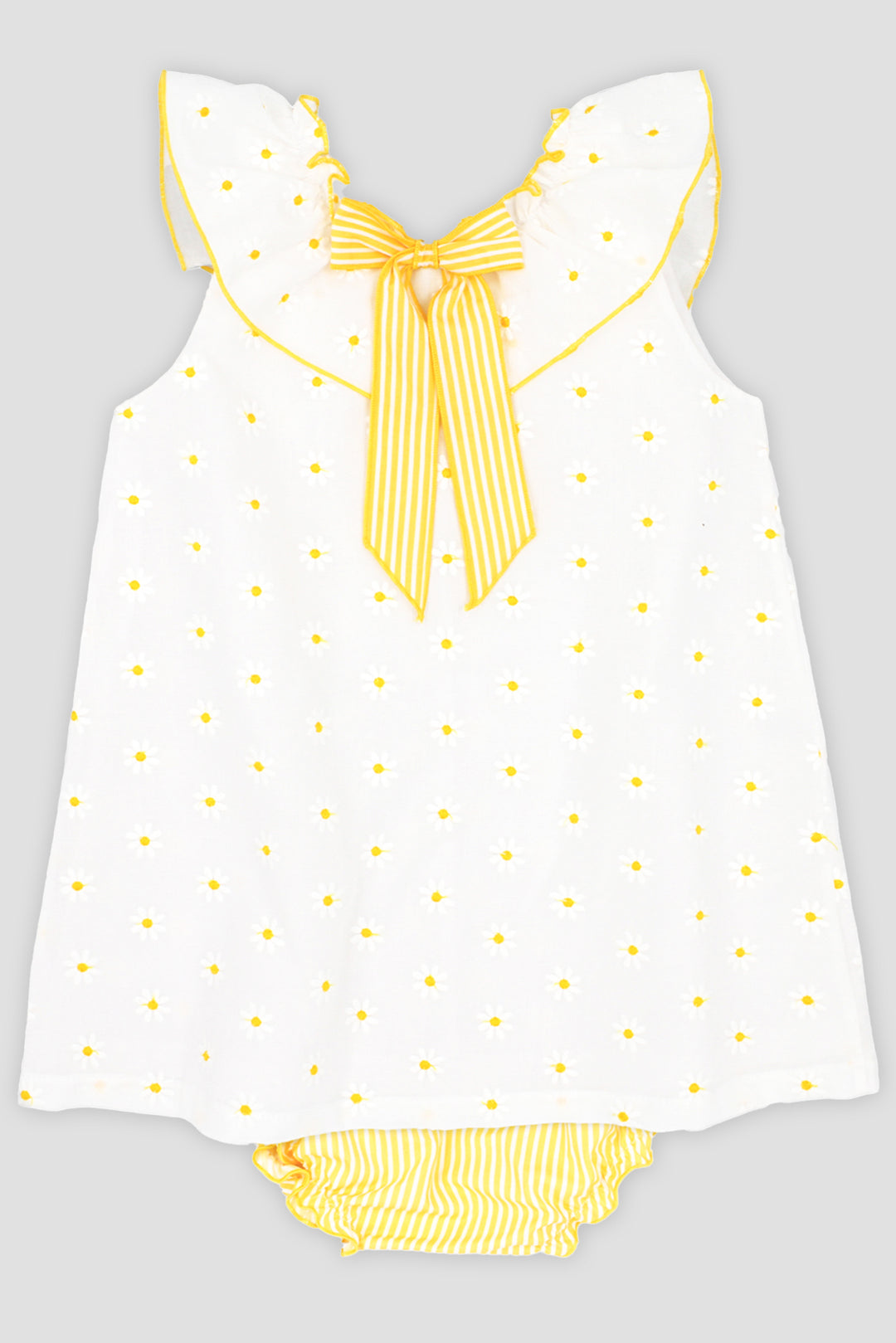 "Seraphina" Yellow Embroidered Daisy Dress & Bloomers