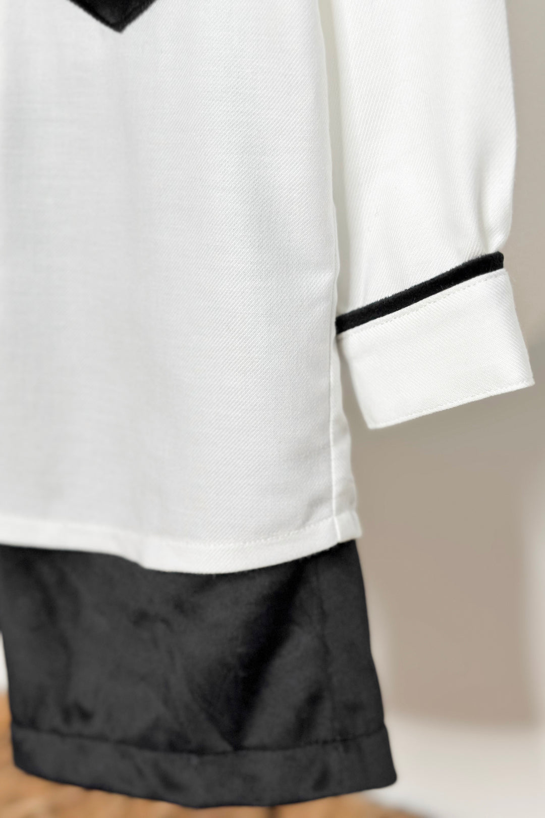 "Atticus" Black Velvet Shirt & Shorts