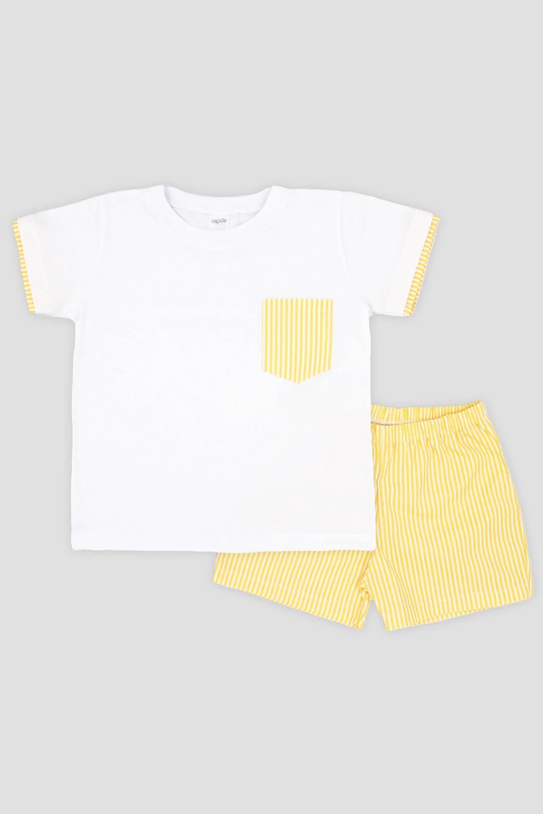 "Isaac" Yellow Striped T-Shirt & Shorts