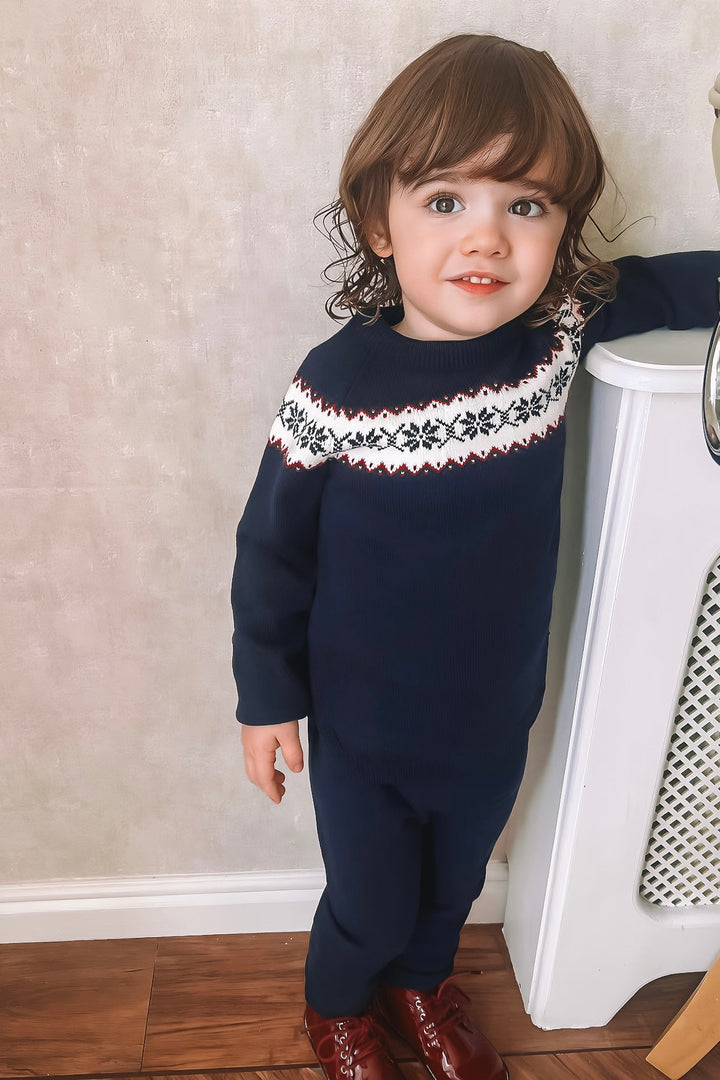 Granlei "Silas" Navy Knitted Tracksuit | Millie and John