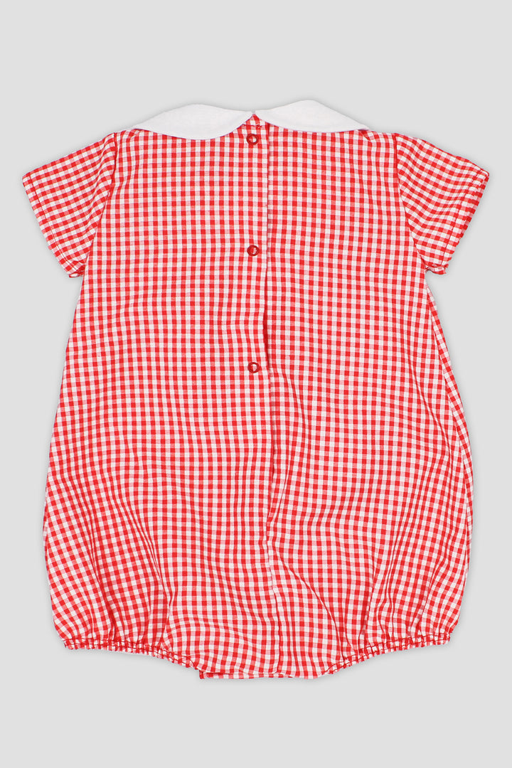 "Miles" Red Gingham Romper