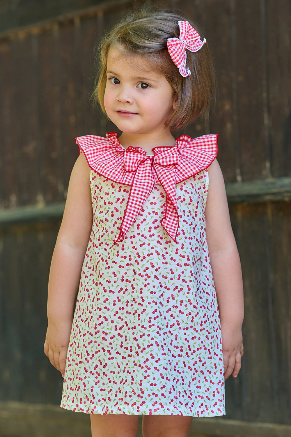 "Valentina" Red Cherry Print Dress & Bloomers