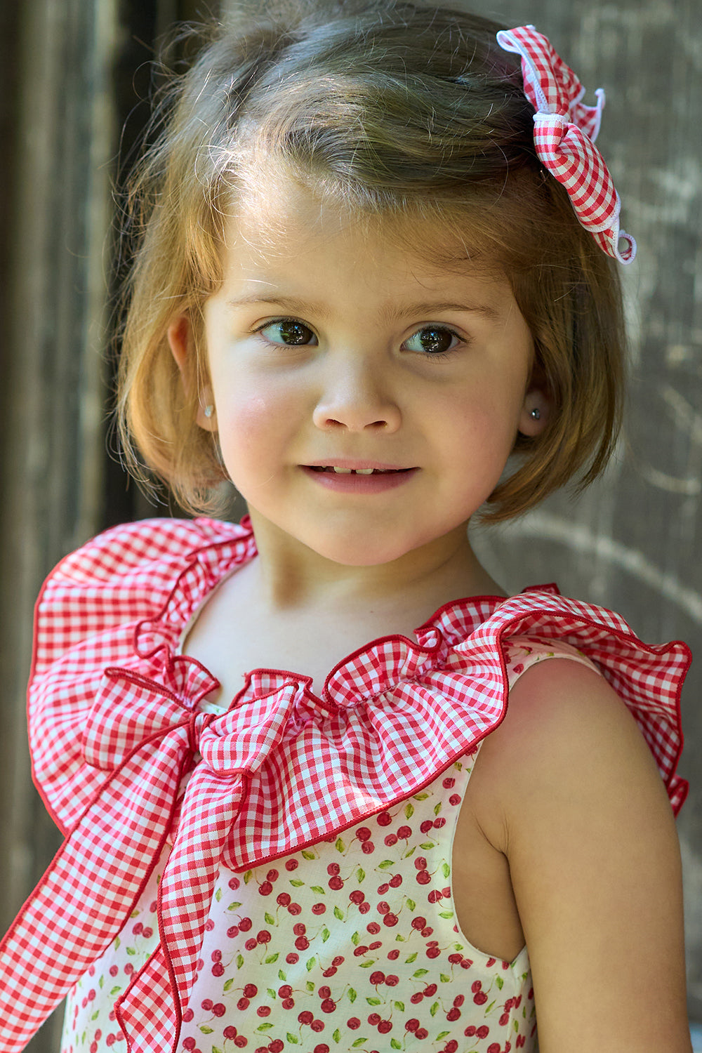 "Valentina" Red Cherry Print Dress & Bloomers