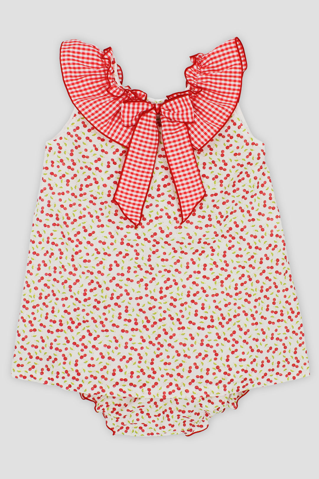 "Valentina" Red Cherry Print Dress & Bloomers