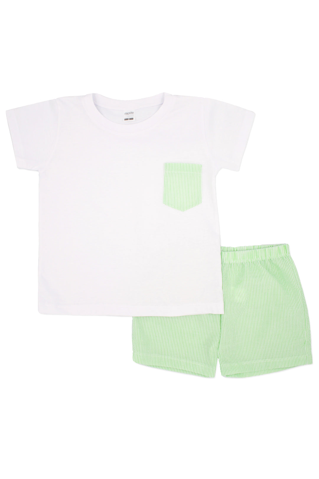 Rapife PREORDER "Eduardo" Apple Green Stripe T-Shirt & Shorts | Millie and John