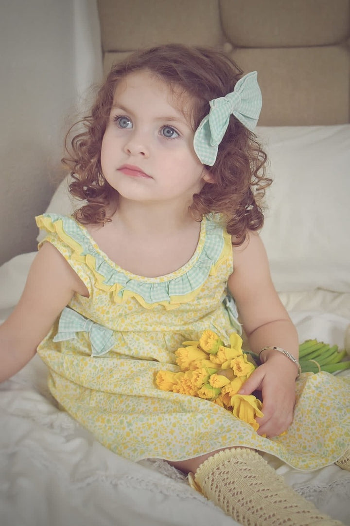 Calamaro "Zadie" Lemon Floral Dress | Millie and John