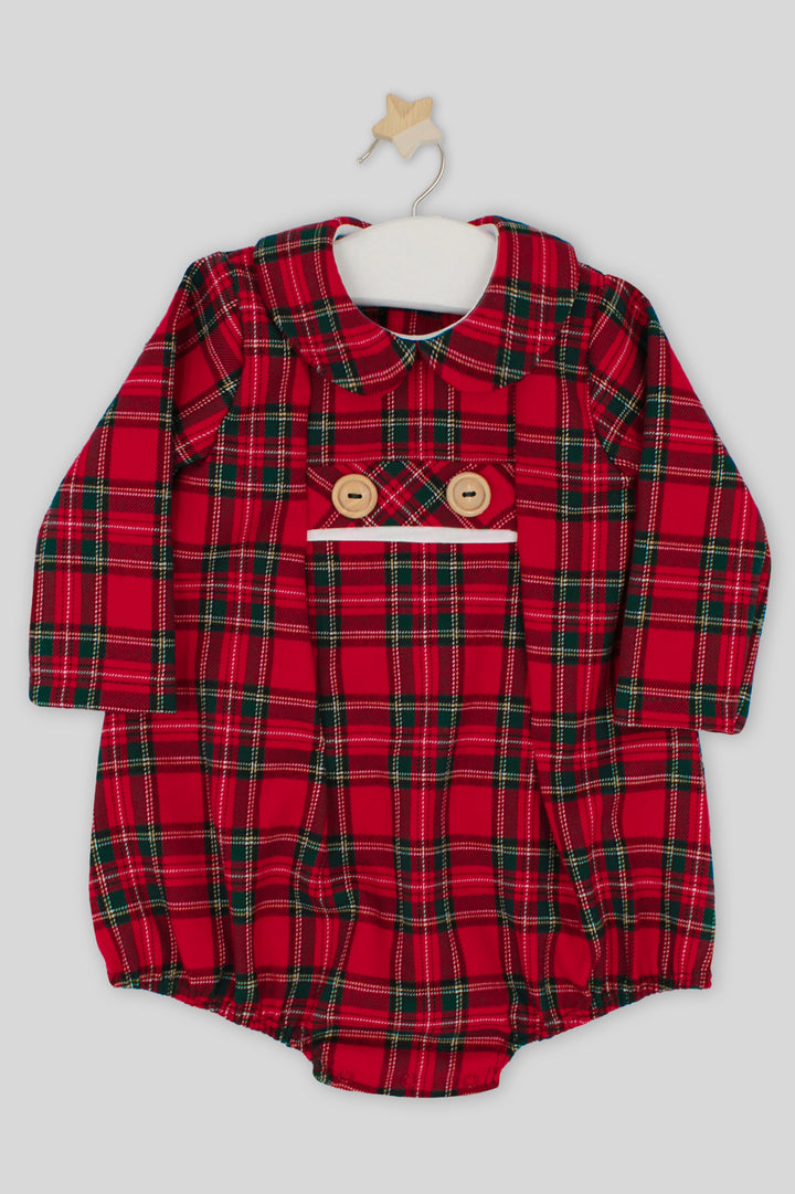 "Vicente" Red Tartan Romper