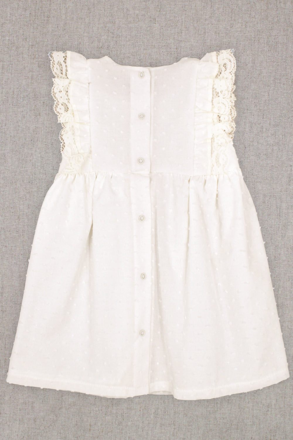 "Amelie" Ivory Plumeti Dot Lace Dress