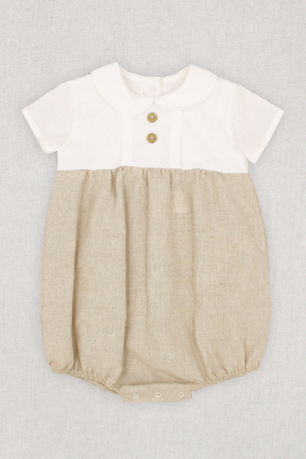 "Cody" Beige Linen Romper