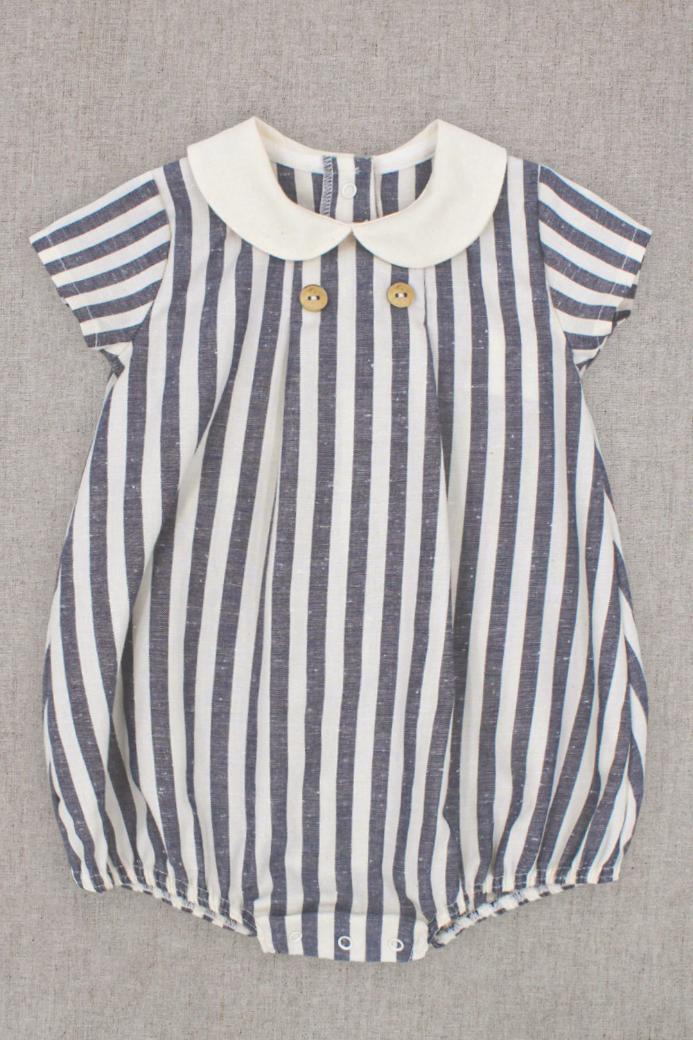 "Otis" Navy Striped Romper