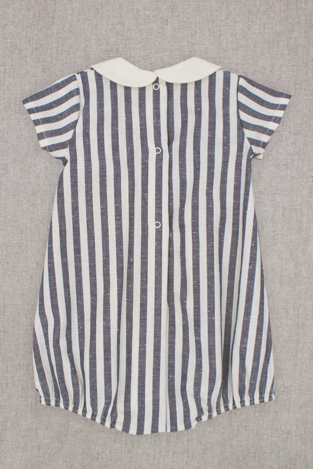 "Otis" Navy Striped Romper