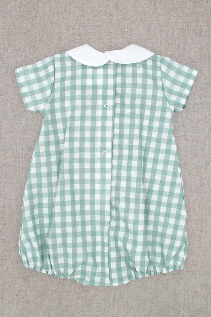 "Griffin" Sage Green Gingham Romper