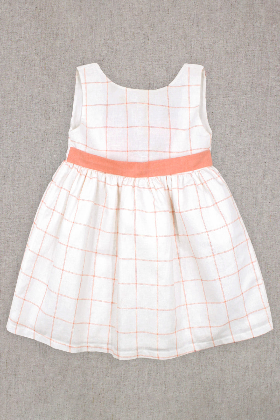 "Marlowe" Ivory & Peach Checked Dress