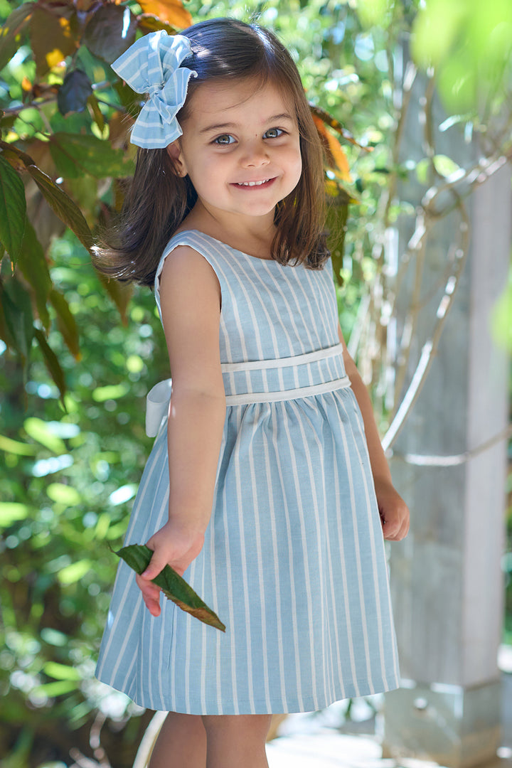 "Delilah" Light Teal Striped Dress