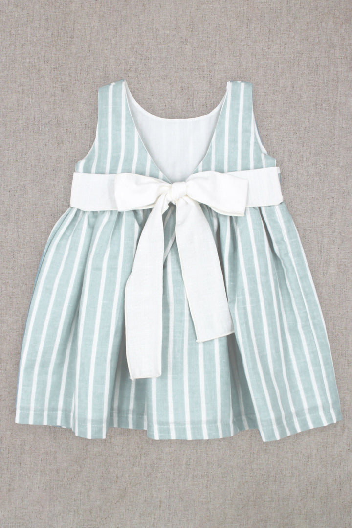 "Delilah" Light Teal Striped Dress