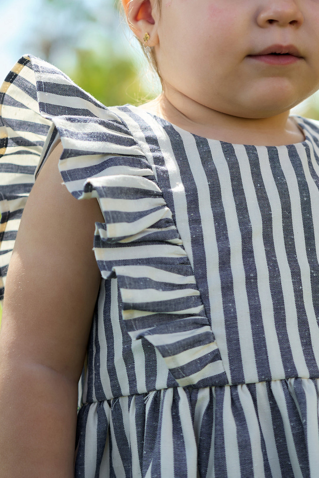 "Opal" Navy Striped Dress