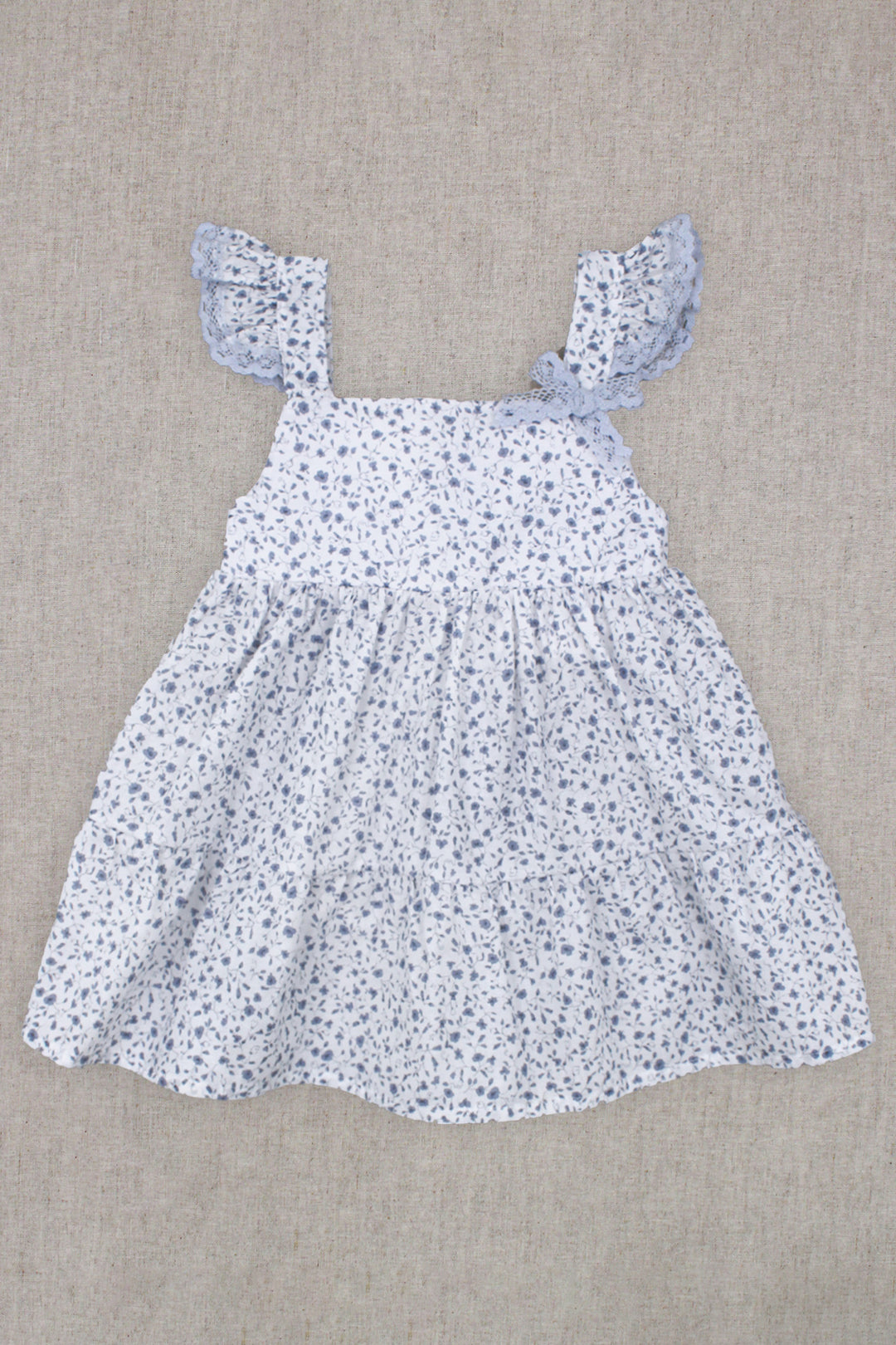 "Magnolia" Dusky Blue Floral Dress