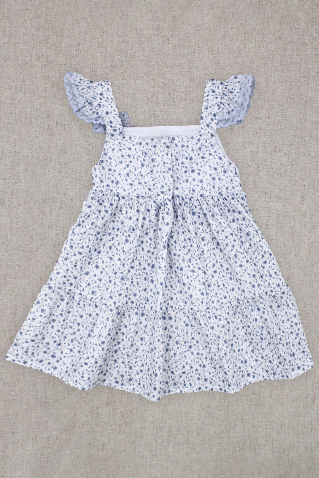 "Magnolia" Dusky Blue Floral Dress